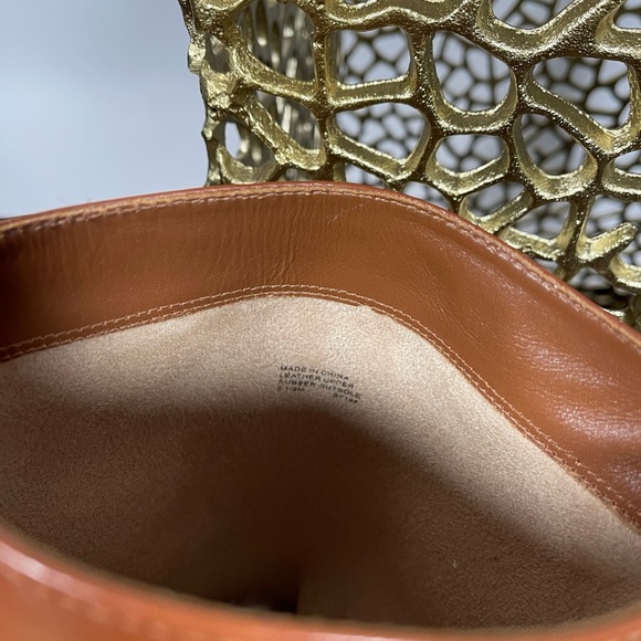 MICHAEL KORS Leather Cognac Chestnut Brown Logo Boots - Picture 7 of 7